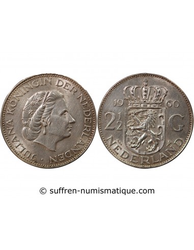 Pays-Bas Juliana 2 1/2 Gulden Argent 1960