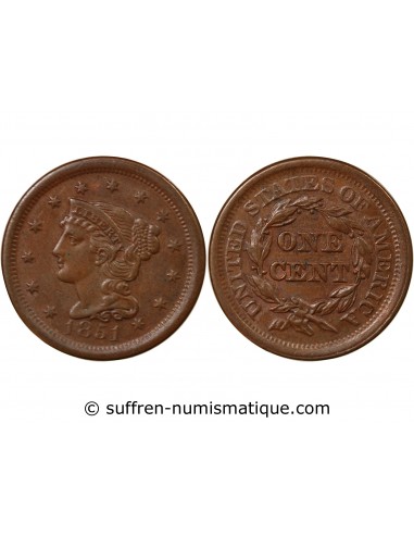 USA Cent Cuivre 1851 Philadelphie