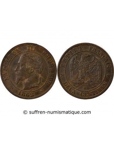 Napoléon III 2 Centimes Bronze 1862 BB Strasbourg