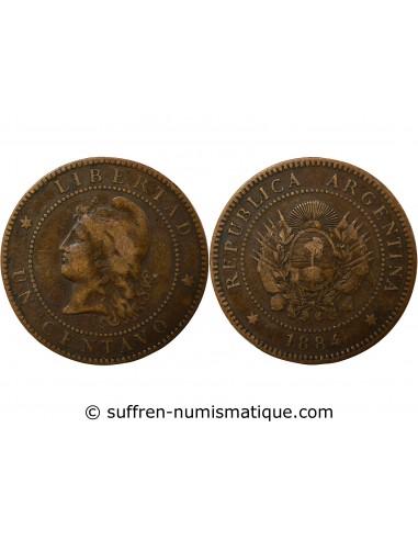 Argentine Centavo Bronze 1884