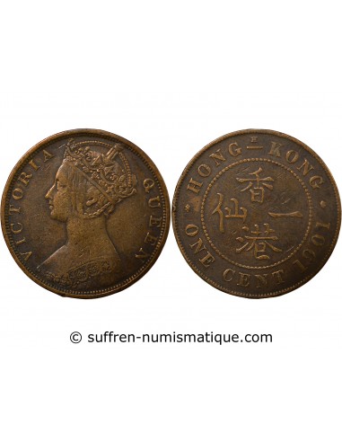 Hong-Kong Victoria, Reine Cent Bronze 1901 H Heaton