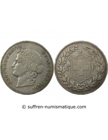 SUISSE - 5 FRANCS ARGENT 1891 BERNE