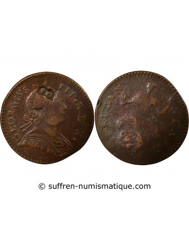 Grande Bretagne George III, Roi de Grande-Bretagne et d´Irlande 1/2 Penny Cuivre 1775 Londres