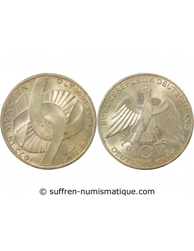 Allemagne 10 Mark Argent 1972 D Munich