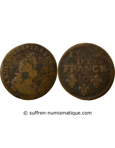 Louis XIV Liard Cuivre 1693-1707 W Lille