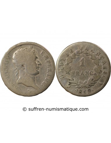 Napoléon Ier, Empereur de France, Roi d'Italie Franc Argent 1812 A Paris