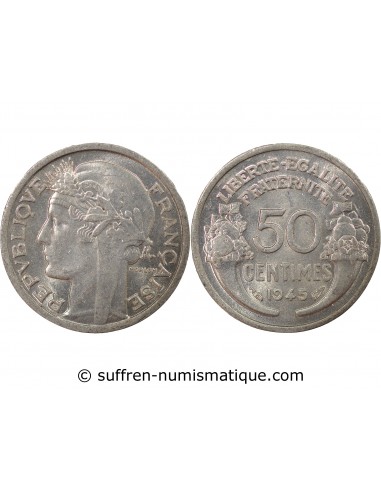 50 Centimes Aluminium 1945 A Paris