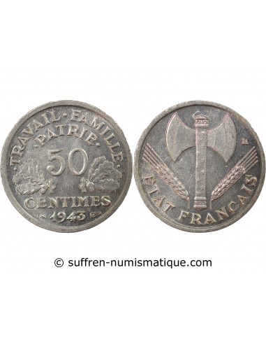 50 Centimes Aluminium 1943 A Paris