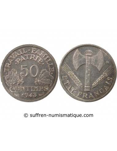 50 Centimes Aluminium 1943 A Paris