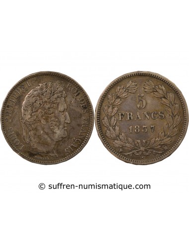 Louis-Philippe Ier 5 Francs Argent 1837 MA Marseille