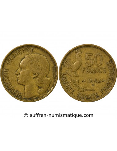 50 Francs Bronze-Alu 1954 B Beaumont - Le Roger