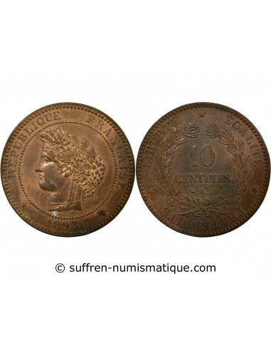 10 centimes Bronze 1893 A Paris