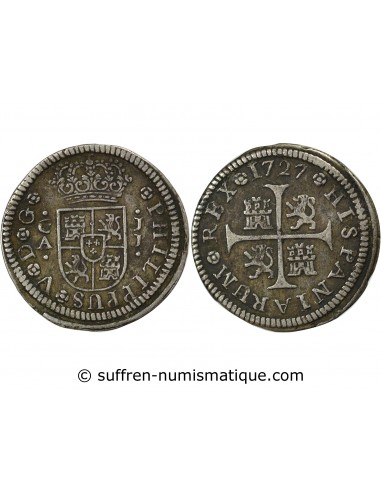 Espagne Felipe V 1/2 Real Argent 1727 Cuenca