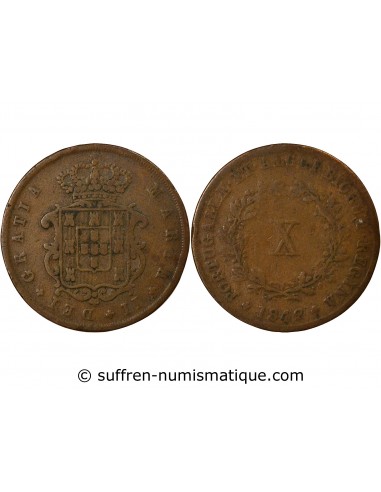 Portugal Maria II 10 Reis Cuivre 1842 Lisbonne