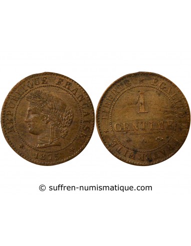 1 centime Bronze 1875 A Paris