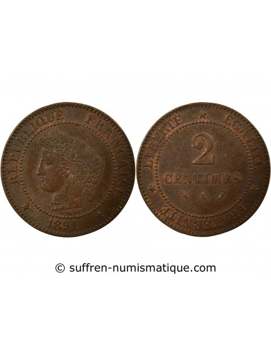 2 Centimes Bronze 1891 A Paris