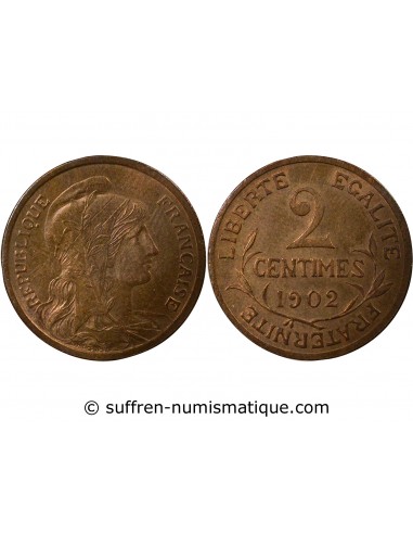 2 Centimes Bronze 1902 A Paris