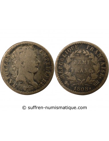 Napoléon Ier, Empereur de France, Roi d'Italie 01-févr franc Argent 1808 BB Strasbourg