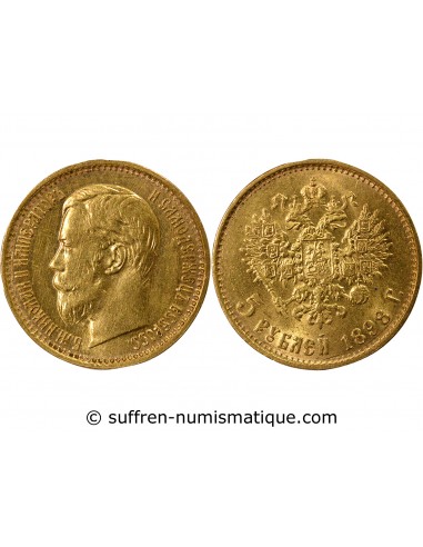 RUSSIE, NICOLAS II - 5 ROUBLES OR 1898