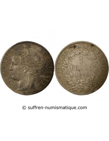 1 franc Argent 1872 A Paris