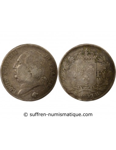 Louis XVIII 2 Francs Argent 1822 H La Rochelle