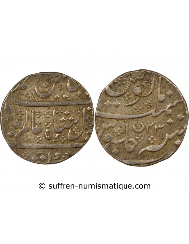 Inde Shah Alam II Rupee Argent 1803-1804 Pondichéry