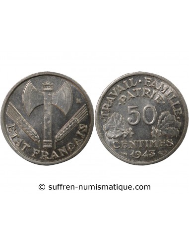 50 Centimes Aluminium 1943 A Paris