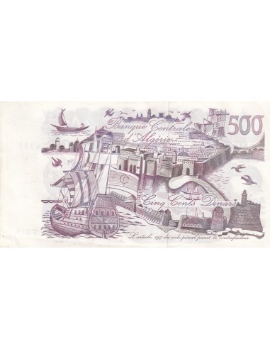 500 Dinars - Vue de la ville - Galion et forteresse - 1970