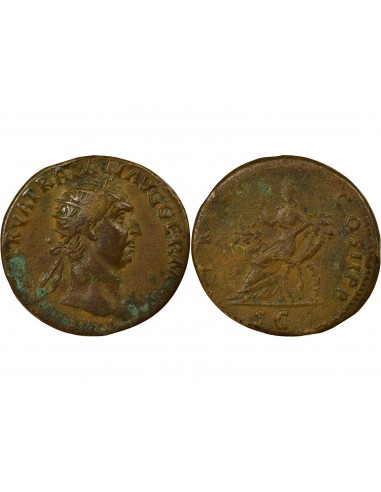 Rome Empire Trajan Abundantia Dupondius Cuivre 90 R Rome Rome Empire