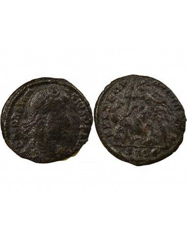 Rome Empire Soldat terrassant Cavalier Nummus Cuivre 354 Thessalonique Rome Empire