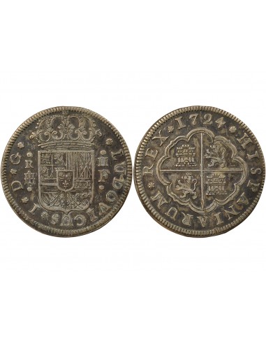 Espagne Louis Ier d'Espagne 2 Reales Argent 1724 Aqu Ségovia (Aqueduc) Espagne