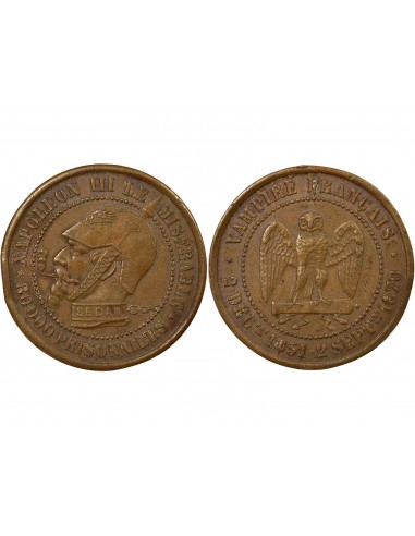 France Napoléon III Défaite de Sedan Bronze Argenté 1870