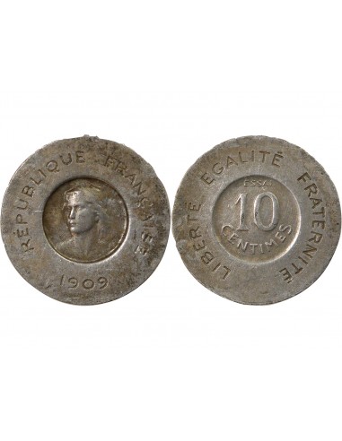 Essai de Rude 10 centimes Aluminium 1909 A Paris