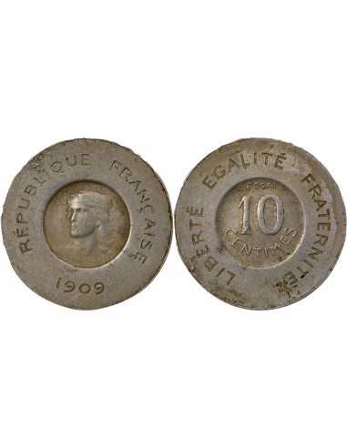 Essai de Rude 10 centimes Aluminium 1909 A Paris