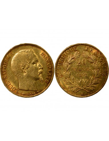 Bonaparte Charles Louis Napoléon (Napoléon III) 20 Francs Or 1852 A - Paris