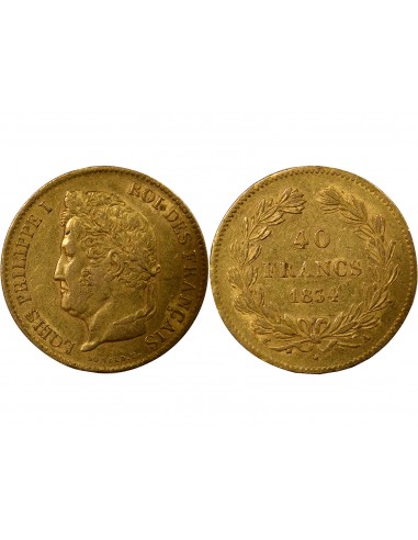 Louis-Philippe Ier Domard 40 Francs Or 1834 A Paris