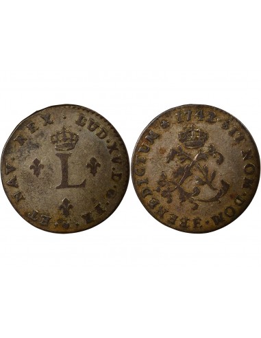 Louis XV Double Sol Billon 1742/1 E Tours