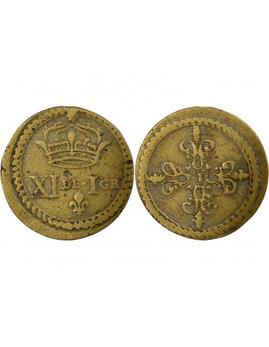 Louis XIII Poids Monétaire du Franc 1 franc Laiton