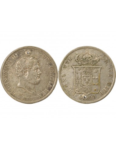 Royaume des Deux-Siciles Ferdinand II des Deux-Siciles 6e Type 120 grana Argent 1857 Naples