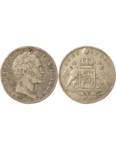 Etats Allemands (Bavière) Louis Ier 2 Gulden Argent 1847