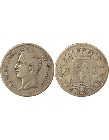 Charles X 2nd Type 5 Francs Argent 1828 A - Paris