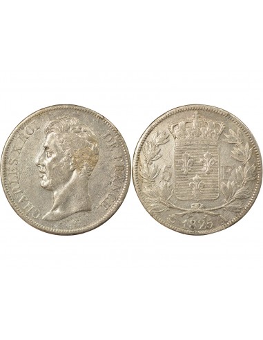 Charles X 1er Type 5 Francs Argent 1825 A - Paris