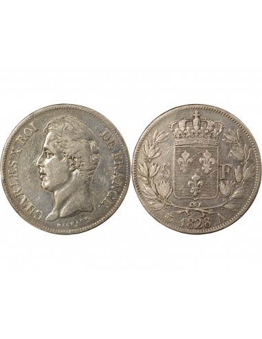 Charles X 2nd Type 5 Francs Argent 1828 A - Paris