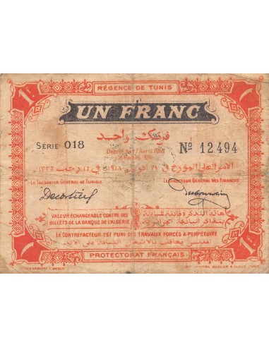 Tunisie Tunisie 100 francs 1918