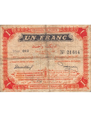 Tunisie Tunisie 100 francs 1918