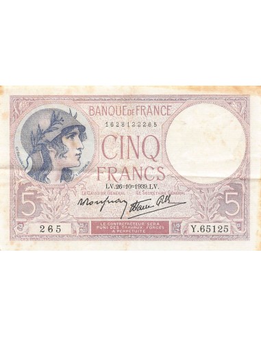 Violet 5 francs 1939