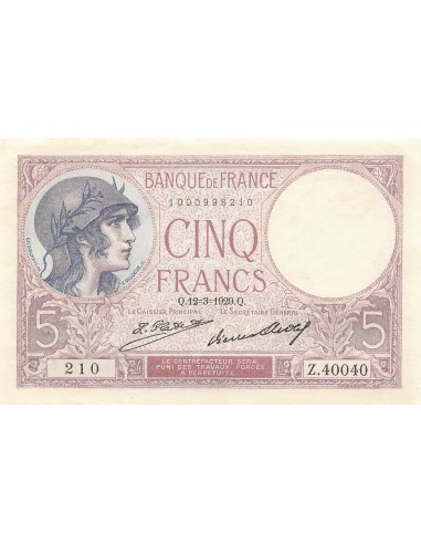 Violet 5 francs 1929