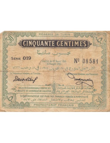 Tunisie Tunisie 100 francs 1918