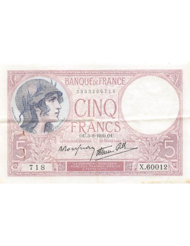 Violet 5 francs 1939