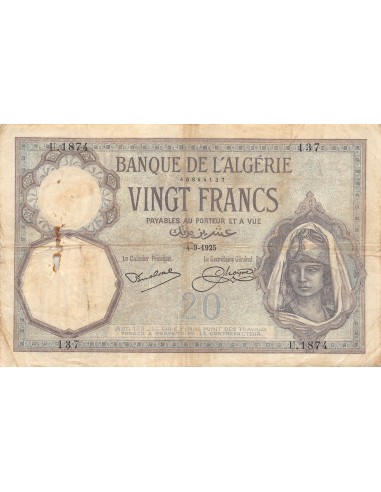 Algérie Algérie 20 francs 1925